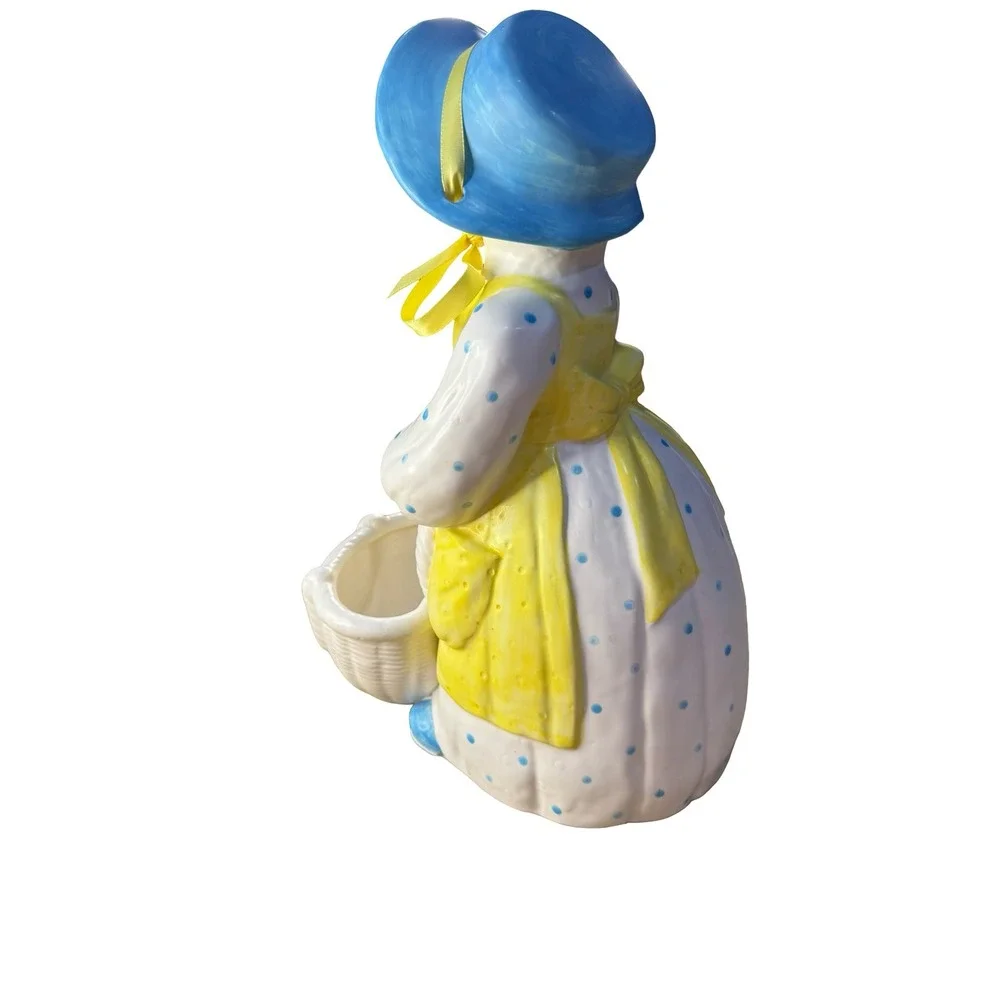 Department 56 Ceramic Goose Figurine Blue Polka Dot planter cottagecore vintage